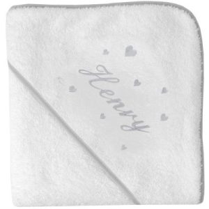 achetez Cape de bain coeur gris personnalisable (80 x 80 cm) ANVIE au meilleur prix en promo