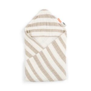 achetez Cape de bain en coton biologique rayures sables (70 x 70 cm) Done by Deer au meilleur prix en promo