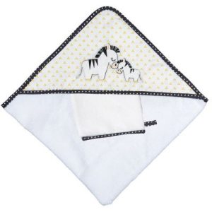 achetez Cape de bain et gant de toilette Pluche et Pompon (75 x 75 cm) Sauthon au meilleur prix en promo