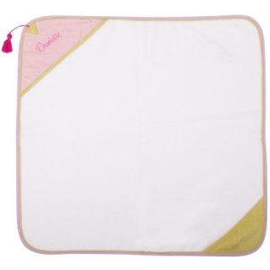 achetez Carré de bain Coccinelle écru et rose personnalisable (82 x 88 cm) L'oiseau bateau au meilleur prix en promo