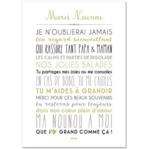 achetez Carte Merci Nounou (15 x 21 cm) Mes Mots Déco au meilleur prix en promo