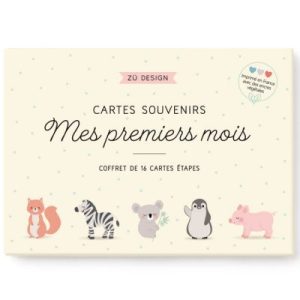 achetez Cartes étapes Mes premiers mois animaux (16 cartes) Zü au meilleur prix en promo