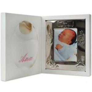 achetez Coffret de naissance cadre + bavoir rose (personnalisable) ANVIE au meilleur prix en promo