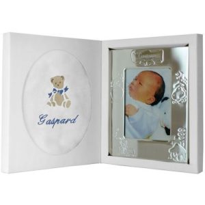 achetez Coffret de naissance cadre + lange bleu (personnalisable) ANVIE au meilleur prix en promo