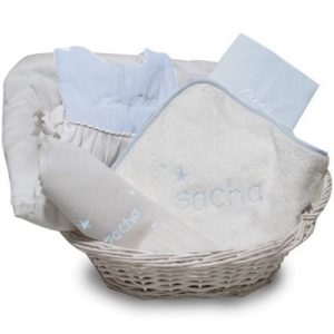 achetez Coffret de naissance corbeille bleu (personnalisable) ANVIE au meilleur prix en promo