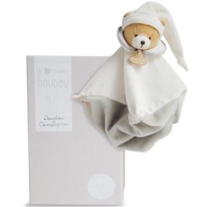 achetez Coffret doudou plat L'Original ours gris (25 cm) Doudou et Compagnie au meilleur prix en promo