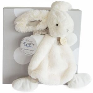 achetez Coffret doudou plat gris Mon tout petit Lapin Bonbon (26 cm) Doudou et Compagnie au meilleur prix en promo