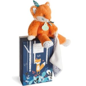 achetez Coffret peluche avec doudou Tiwipi renard (21 cm) Doudou et Compagnie au meilleur prix en promo