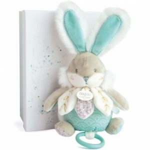 achetez Coffret peluche musicale vert amande Lapin de sucre (20 cm) Doudou et Compagnie au meilleur prix en promo