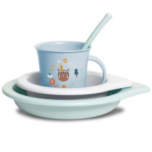 achetez Coffret repas Into the forest bleu (4 pièces) Suavinex au meilleur prix en promo