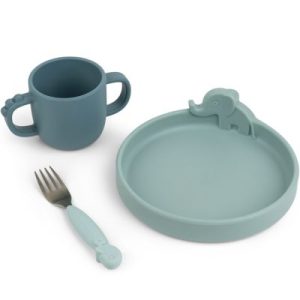 achetez Coffret repas Peekaboo Deer Friends bleu (3 pièces) Done by Deer au meilleur prix en promo