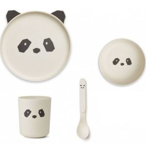 achetez Coffret repas en bioplastique Brody Panda creme de la creme (4 pièces) Liewood au meilleur prix en promo