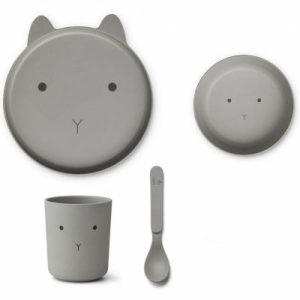 achetez Coffret repas en bioplastique Brody lapin dove blue (4 pièces) Liewood au meilleur prix en promo