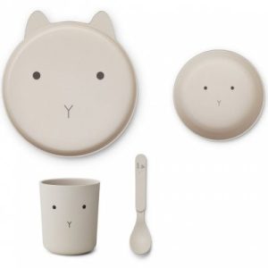 achetez Coffret repas en bioplastique Brody lapin sandy (4 pièces) Liewood au meilleur prix en promo