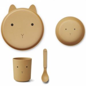 achetez Coffret repas en bioplastique Brody lapin yellow mellow (4 pièces) Liewood au meilleur prix en promo