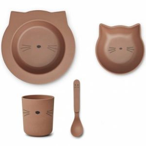 achetez Coffret repas en bioplastique Joana chat tuscany rose (4 pièces) Liewood au meilleur prix en promo