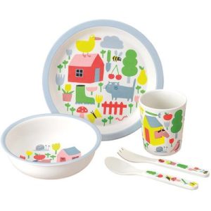 achetez Coffret repas en mélamine La campagne (5 pièces) Maison Petit Jour au meilleur prix en promo