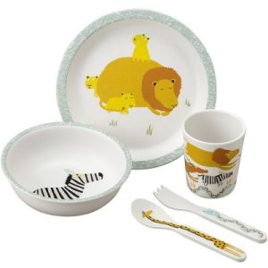 achetez Coffret repas en mélamine La savane (5 pièces) Maison Petit Jour au meilleur prix en promo
