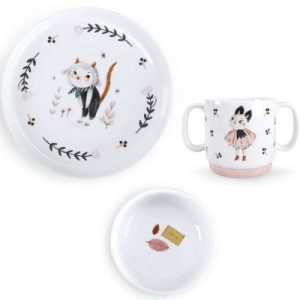 achetez Coffret repas en porcelaine Après la pluie (3 pièces) Moulin Roty au meilleur prix en promo
