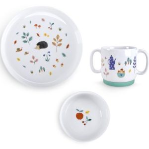 achetez Coffret repas en porcelaine Pomme des Bois (3 pièces) Moulin Roty au meilleur prix en promo