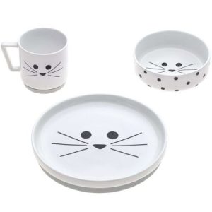 achetez Coffret repas en porcelaine chat Little Chums (3 pièces) Lässig au meilleur prix en promo