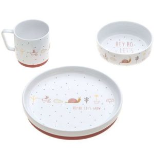 achetez Coffret repas en porcelaine rose Garden Explorer (3 pièces) Lässig au meilleur prix en promo