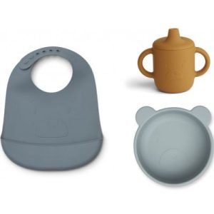 achetez Coffret repas en silicone Connor Mr bear blue multi mix (3 pièces) Liewood au meilleur prix en promo