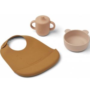 achetez Coffret repas en silicone ConnorMr bear rose multi mix (3 pièces) Liewood au meilleur prix en promo