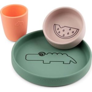 achetez Coffret repas en silicone Croco Multicolore (3 pièces) Done by Deer au meilleur prix en promo