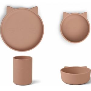 achetez Coffret repas en silicone Cyrus Cat dark rose (3 pièces) Liewood au meilleur prix en promo