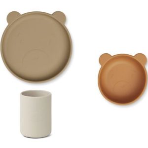 achetez Coffret repas en silicone Cyrus Mr bear Oat multi mix (3 pièces) Liewood au meilleur prix en promo