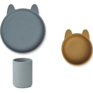 achetez Coffret repas en silicone Cyrus Rabbit Blue multi mix (3 pièces) Liewood au meilleur prix en promo