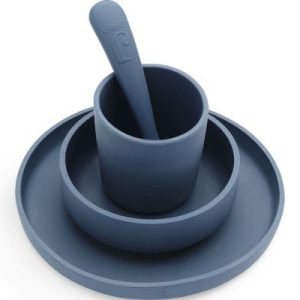 achetez Coffret repas en silicone Jeans Blue (4 pièces) Jollein au meilleur prix en promo