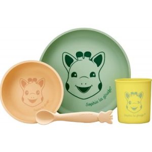 achetez Coffret repas en silicone Pastel (4 pièces) Sophie la girafe au meilleur prix en promo