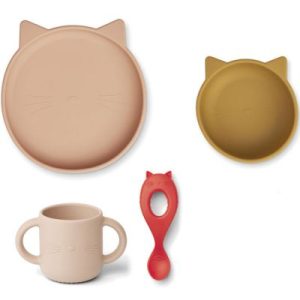 achetez Coffret repas en silicone Vivi Cat Rose multi mix (4 pièces) Liewood au meilleur prix en promo