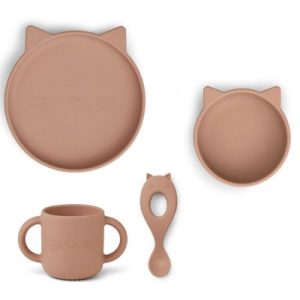 achetez Coffret repas en silicone Vivi Chat dark rose (4 pièces) Liewood au meilleur prix en promo
