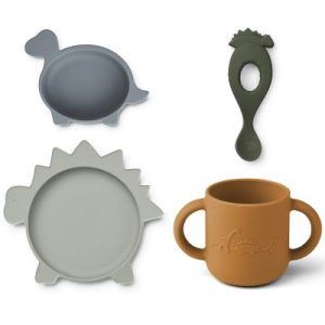 achetez Coffret repas en silicone Vivi Dino bleu