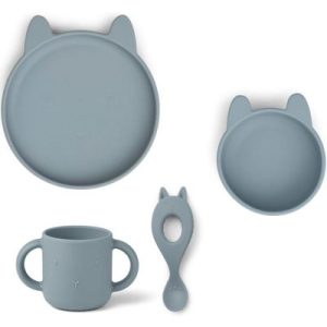 achetez Coffret repas en silicone Vivi Lapin sea blue (4 pièces) Liewood au meilleur prix en promo