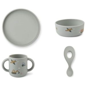 achetez Coffret repas en silicone Vivi Peach sea shell mix Liewood au meilleur prix en promo