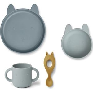 achetez Coffret repas en silicone Vivi Rabbit blue multi mix (4 pièces) Liewood au meilleur prix en promo