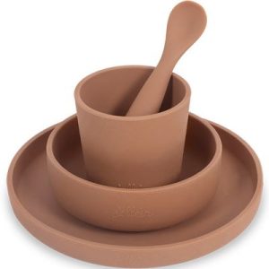 achetez Coffret repas en silicone caramel Jollein au meilleur prix en promo
