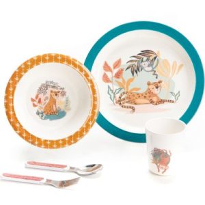 achetez Coffret repas léopard Jalal (5 pièces) Amadeus Les Petits au meilleur prix en promo