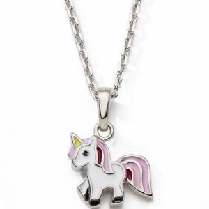 achetez Collier Licorne rose 42 cm (argent) Baby bijoux au meilleur prix en promo