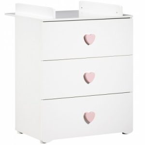 achetez Commode à langer New Basic Boutons coeur rose  Baby Price au meilleur prix en promo