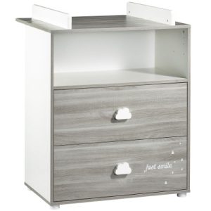 achetez Commode à langer Smile chêne silex Baby Price au meilleur prix en promo