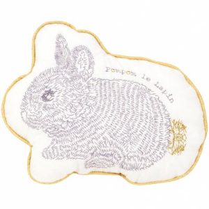 achetez Coussin Pompom le lapin (22 x 17 cm) Little Crevette au meilleur prix en promo