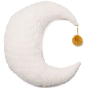 achetez Coussin lune Pierrot écru Nid d'abeille (36 x 32 cm) Nobodinoz au meilleur prix en promo