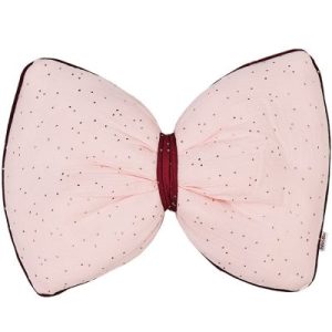 achetez Coussin noeud rose à pois dorés (45 x 32 cm) BB & Co au meilleur prix en promo