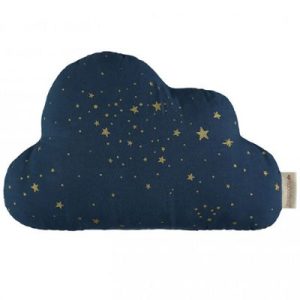 achetez Coussin nuage Gold stella midnight blue (24 x 38 cm) Nobodinoz au meilleur prix en promo