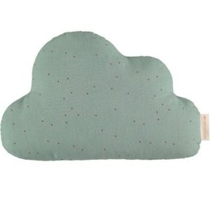 achetez Coussin nuage pois Eden Green (24 x 38 cm) Nobodinoz au meilleur prix en promo